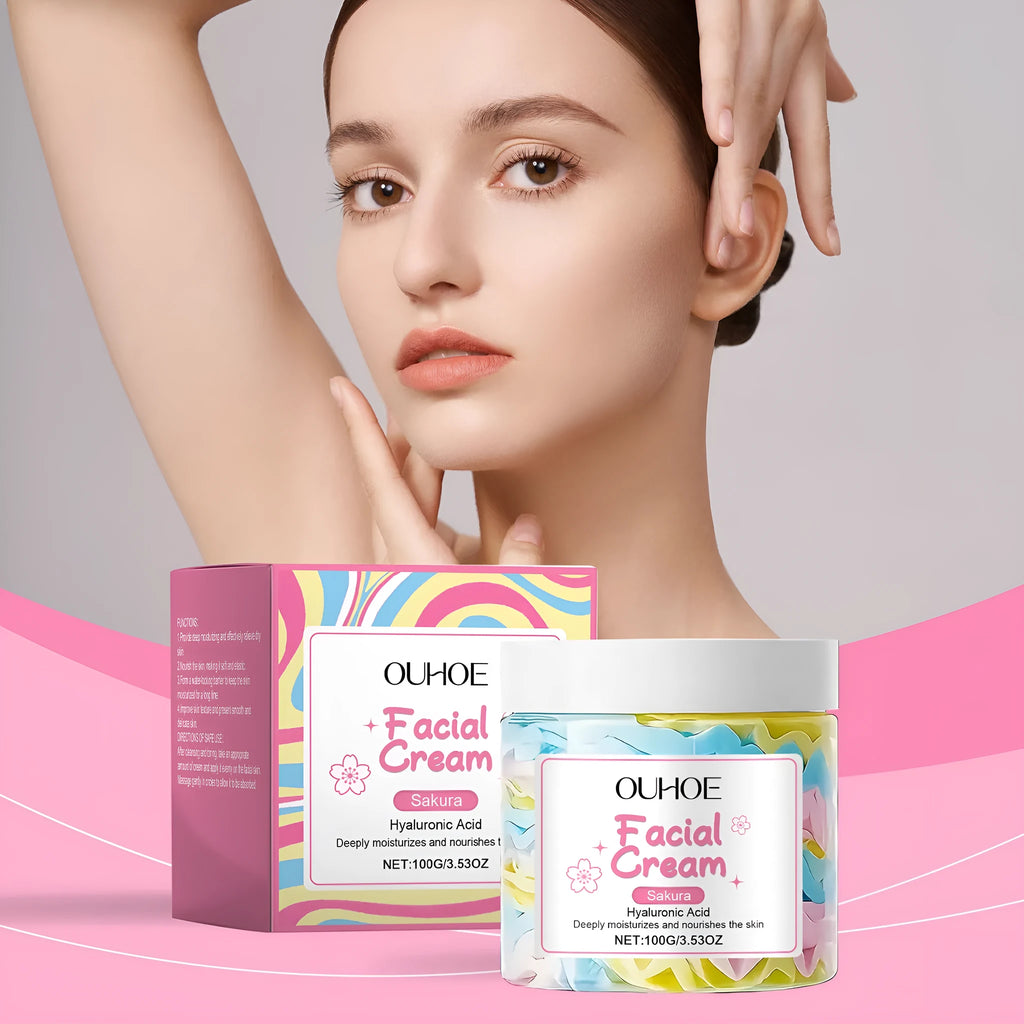Sakura Butter Cream nourishing moisturising face cream 100g jar 5.7cm cube packaging