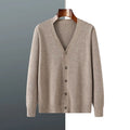 Andy velvet cardigan coat for men with V-neck design and long sleeves in loose fit