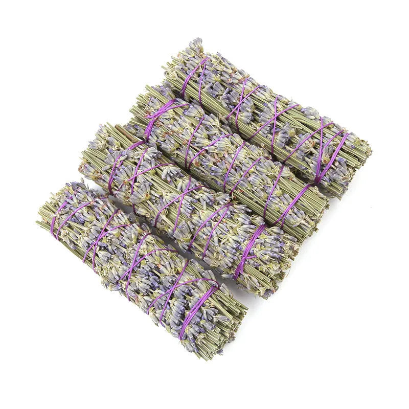 A single 4-inch long natural dried flower aromatherapy stick with lavender scent.
