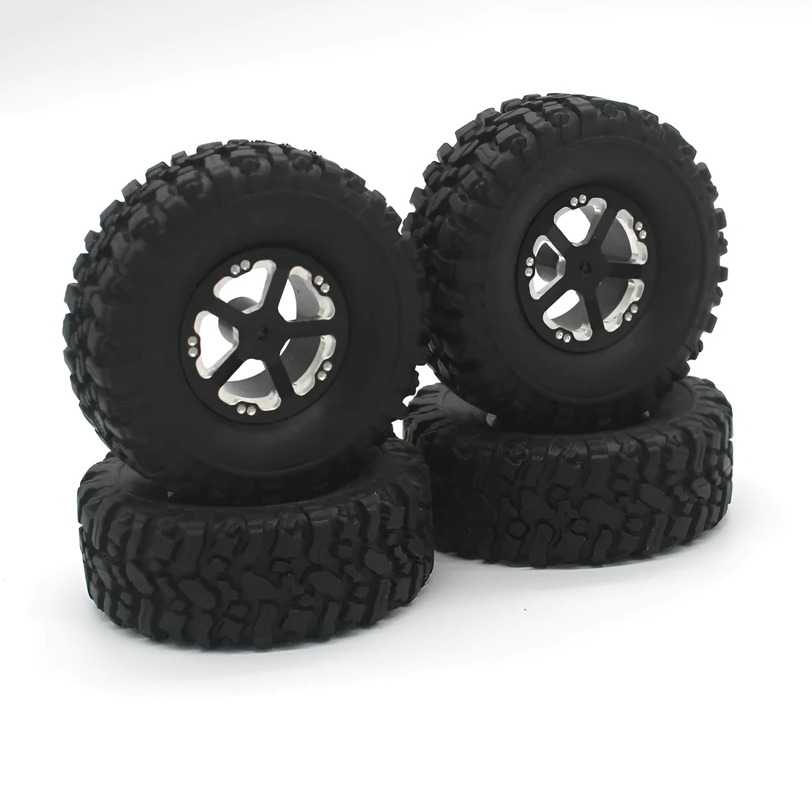 Alloy military remote control car model metal accessories in grey with black tyres
