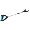 Blue foldable portable pickup trolley cart with extended aluminium handle and TPR wheels