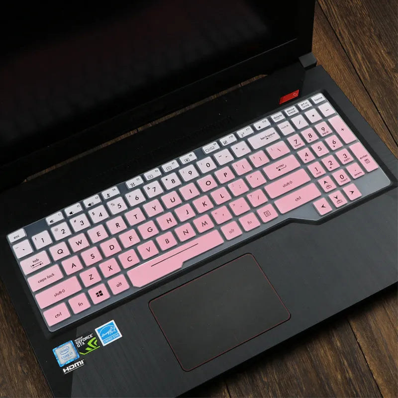 ASUS Flight laptop keyboard protective film cover in gradient blue colour option.