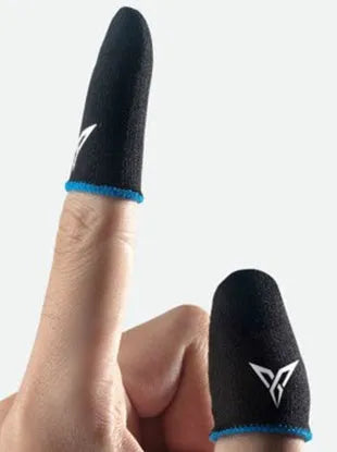 Carbon fibre gameplay hand finger sleeve for joystick use, 18-pin dense knitting, blue or yellow