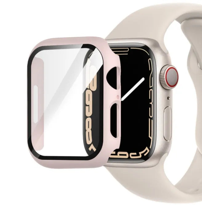 PC tempered film Apple Watch case in multiple colours and patterns for 38mm to 45mm sizes