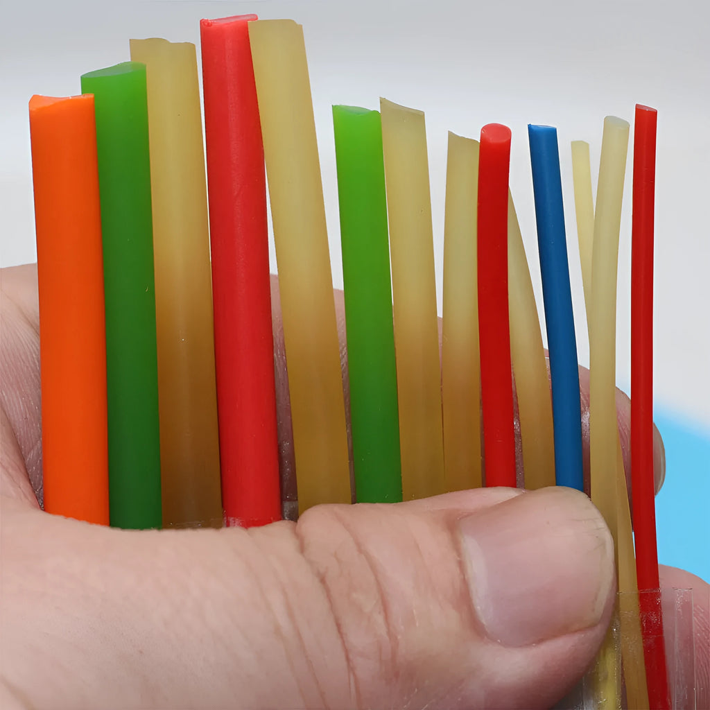 Solid fluorescent latex rubber band, round elastic cord in 2-8mm diameters, 10m length, for slingshot and craft use
