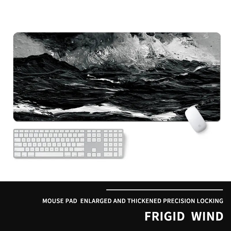 Oversized natural rubber gaming mouse pad 800x300mm thickened desk mat with cold style thermal transfer graphic