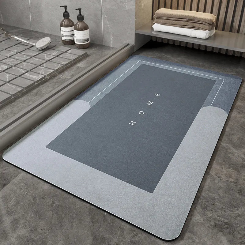 Lake Baikal Blue oval blended machine woven bathroom floor mat 40x60cm