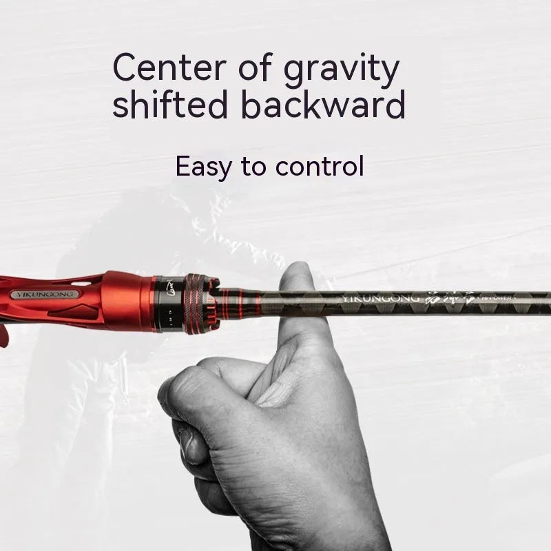 Carbon fishing rod with ultralight cross carbon cloth construction showing straight handle and pikestaff style options