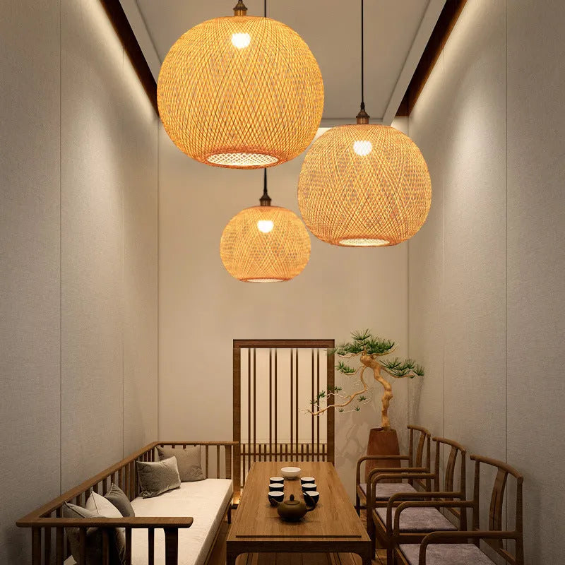 Pastoral style zen tea room chandelier ceiling light fixture