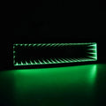 Car rearview mirror accessory with flat 280mm design and decorative lighting in monochrome colours