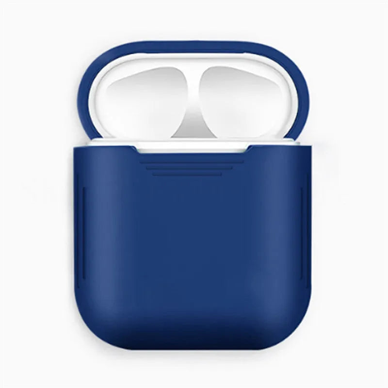 Silicone AirPods case with shockproof earmuffs and anti-lost rope in multiple colour options