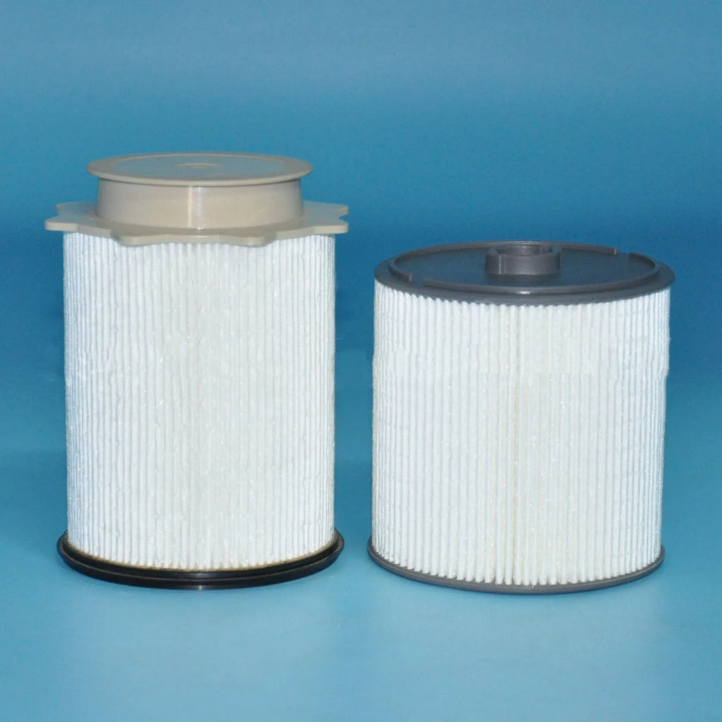 White diesel fuel filter kit for RAM 1500 to 5500 series trucks.