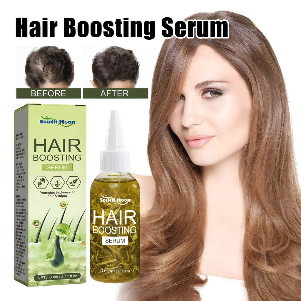 60ml glass dropper bottle of amber hair repair essential oil for dry, brittle hair.
