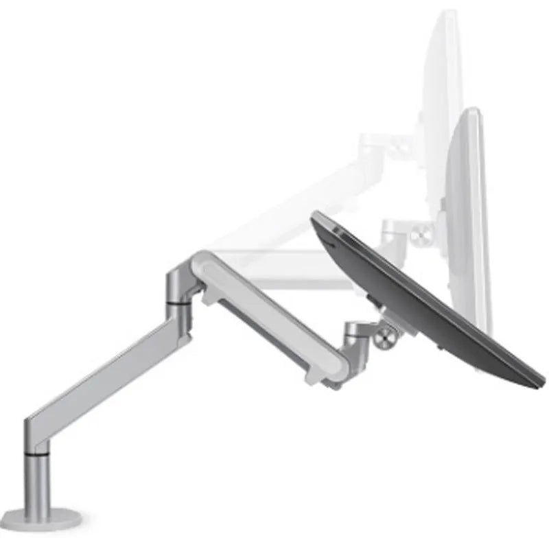 Aluminium alloy notebook arm bracket in silver colour, showing the air pressure adjustment mechanism.