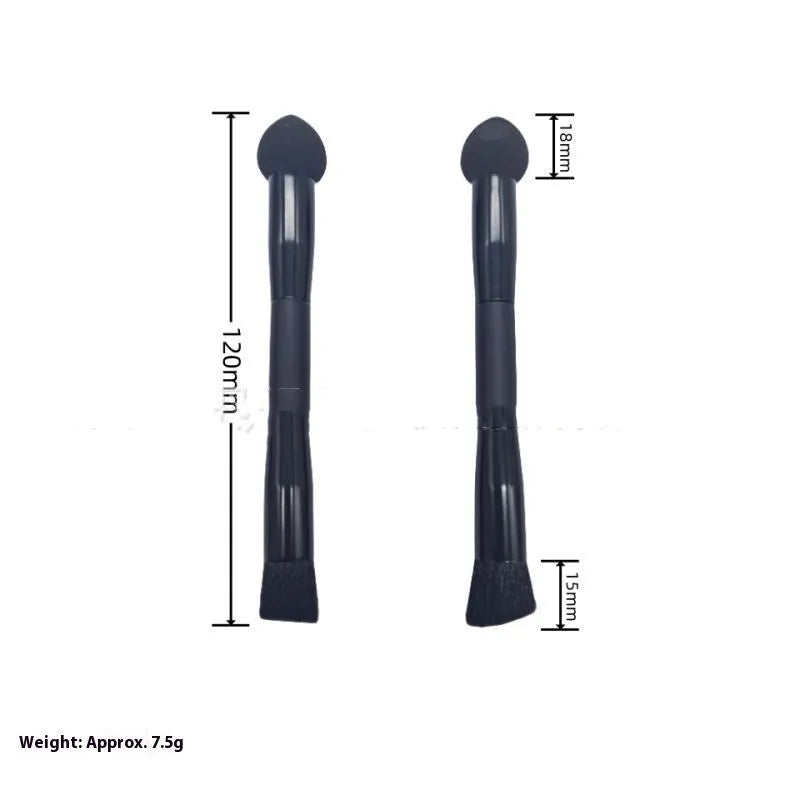 Black sponge stick concealer brush with wooden handle for under-eye makeup application
