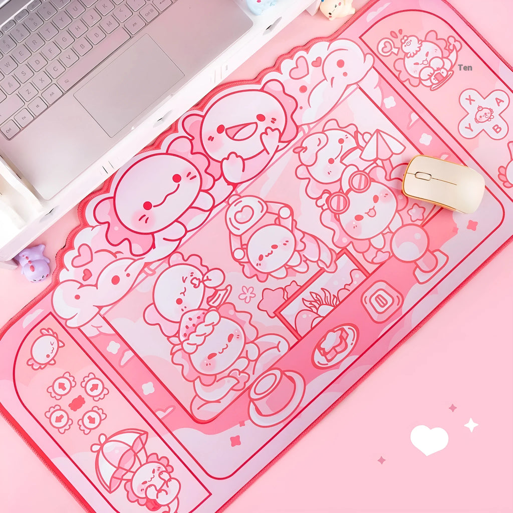 Hexagonal dragon crane machine anime cartoon large mouse pad 75x40cm with wrist support