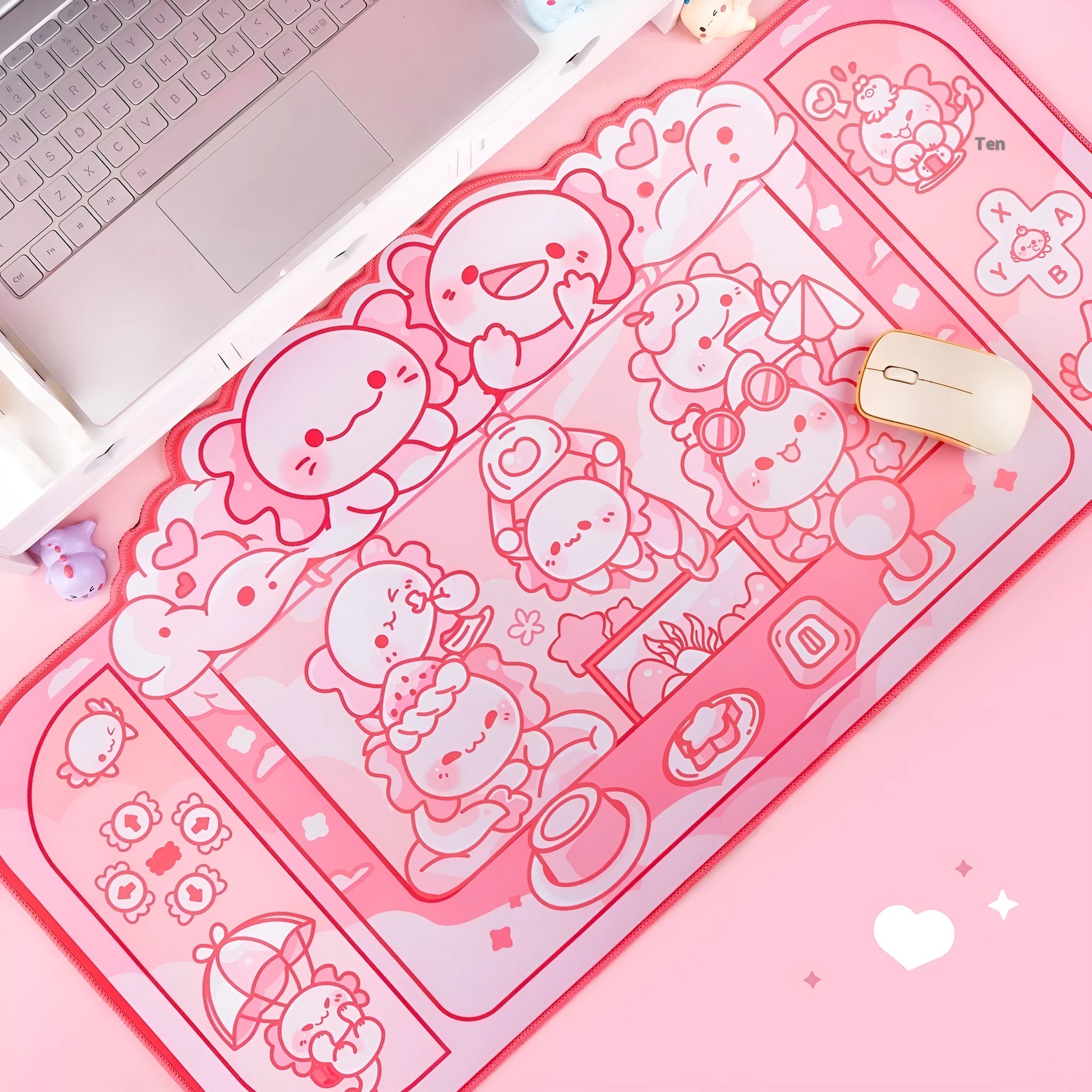 Hexagonal dragon crane machine anime cartoon large mouse pad 75x40cm with wrist support