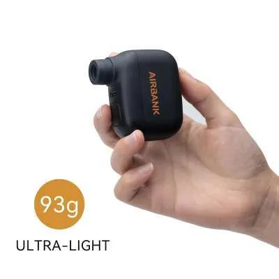 AS100 black plastic electric inflator pump for bicycles with USB charging cable and waterproof bag