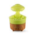 Wood grain white cloud-shaped humidifier diffuser with LED light and water mist