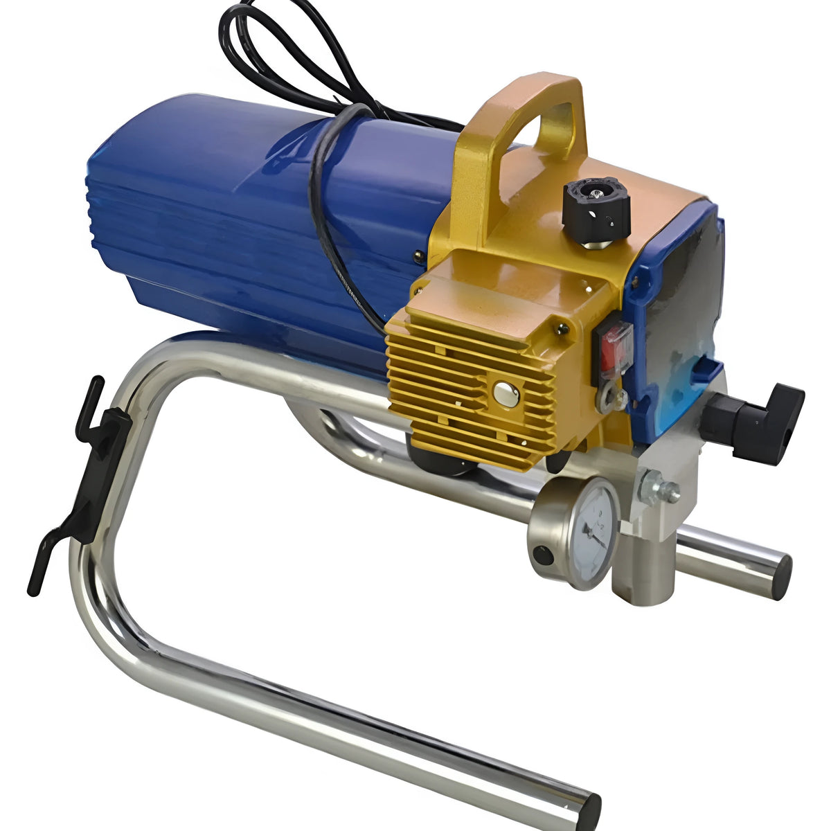 Blue electric airless spraying machine with spray gun, nozzle, and 50cm extension rod for painting