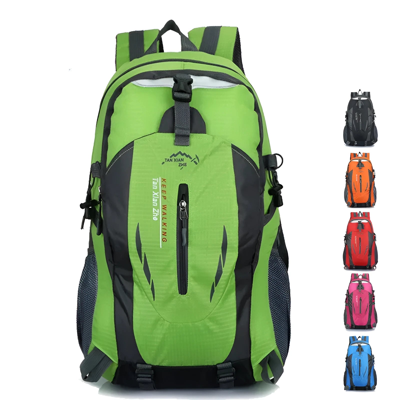 Large Oxford cloth travel backpack showing computer compartment, measuring 31cm wide by 51cm high by 19cm deep