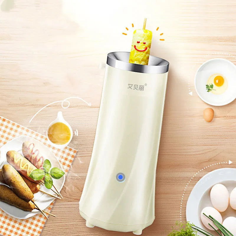 Beige white and green mini breakfast machine with automatic functions and 50W power rating