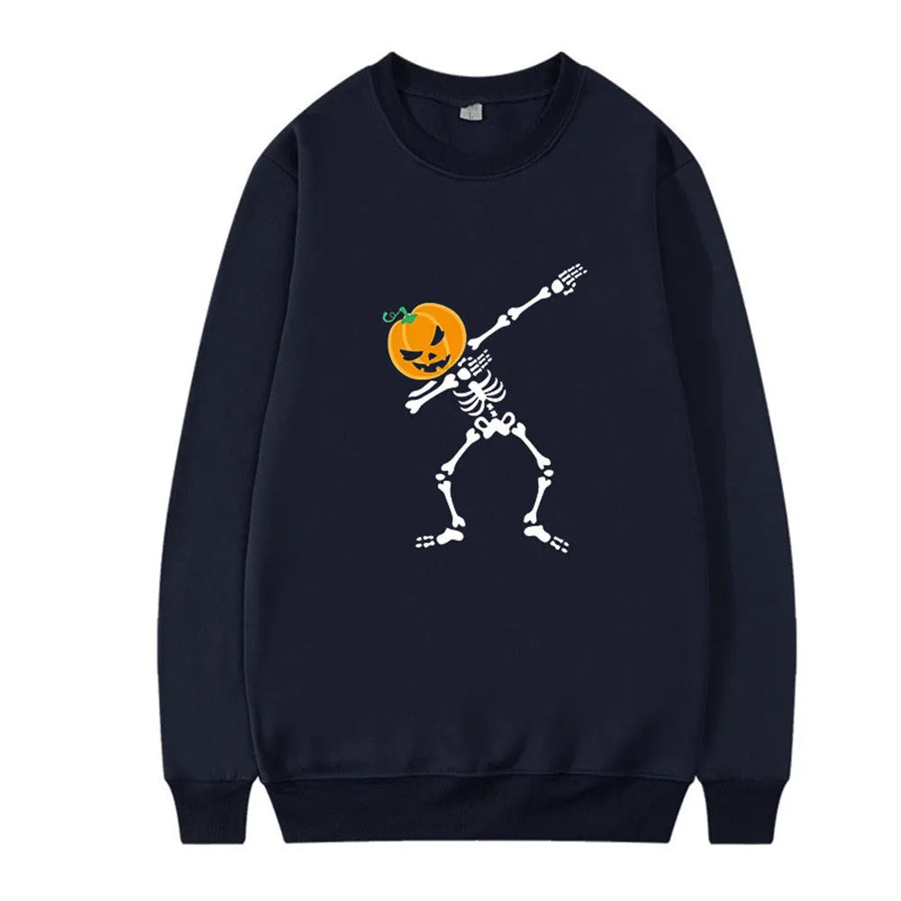 Women's printed cotton crew neck long sleeve top in multiple colours on a hanger.