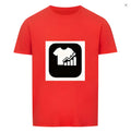 Red and white striped short sleeve t-shirt with Japanese retro style in linen silk blend fabric