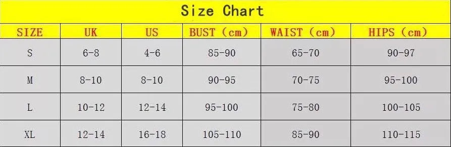 Women's polyester one-piece swimsuit showing multiple colour options including black, yellow, and printed designs