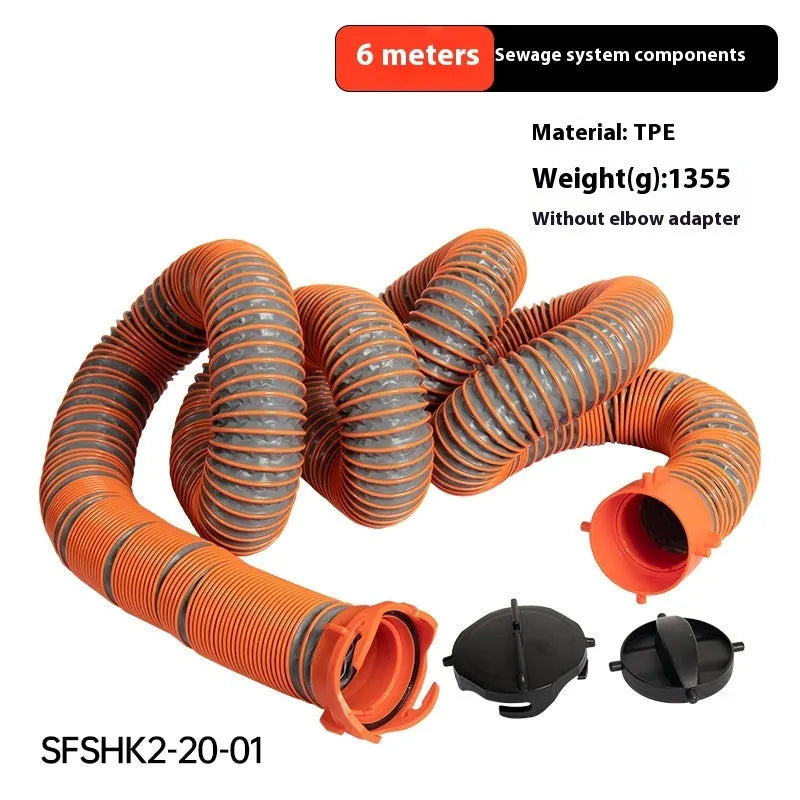 90 degree rotary elbow joint for caravan sewage hose in PP or TPE material