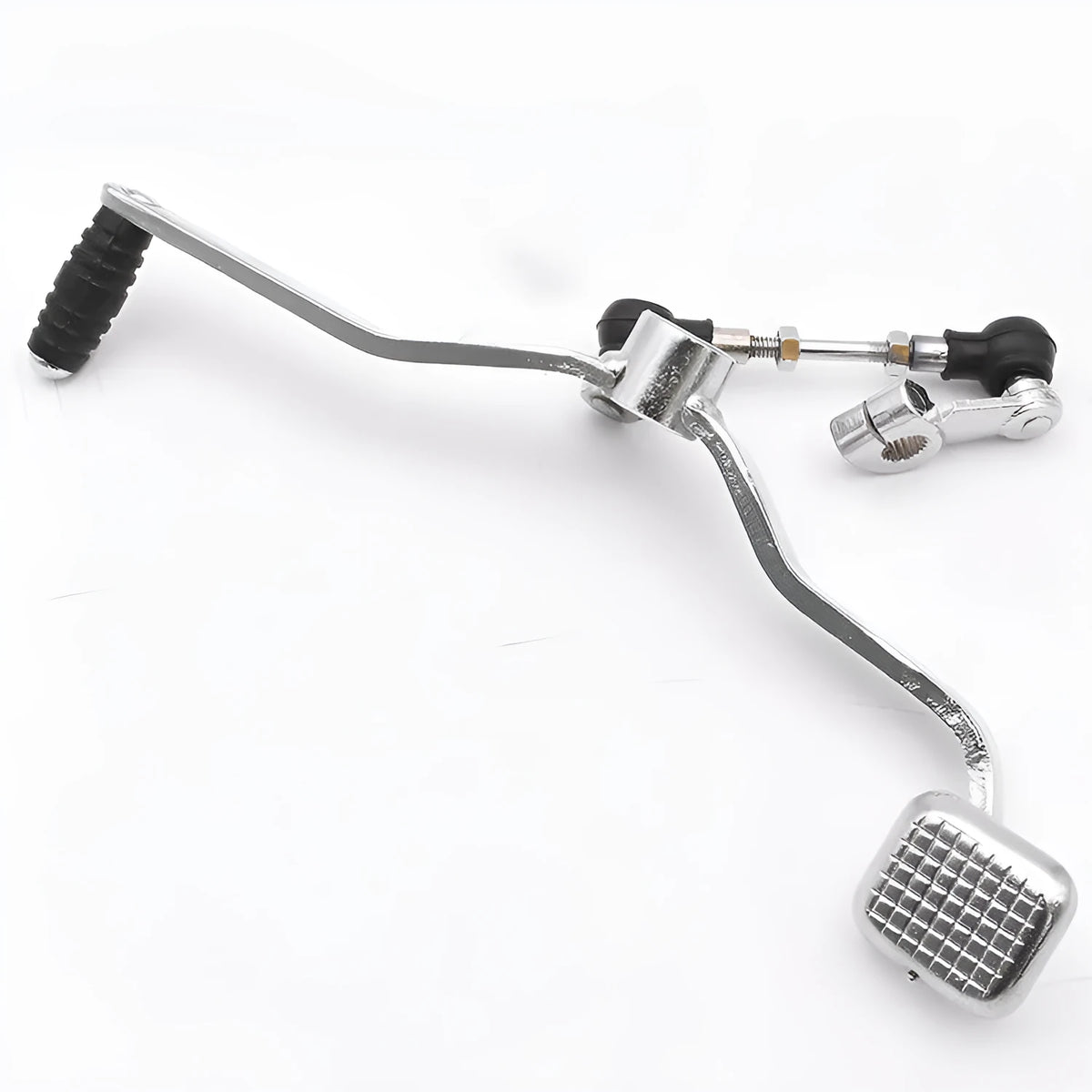 GS125 motorcycle gear lever showing 300mm length with coarse and fine teeth patterns on front and rear steps