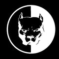 Reflective square sticker with a superhero bulldog design, shown in red, for dog collars.