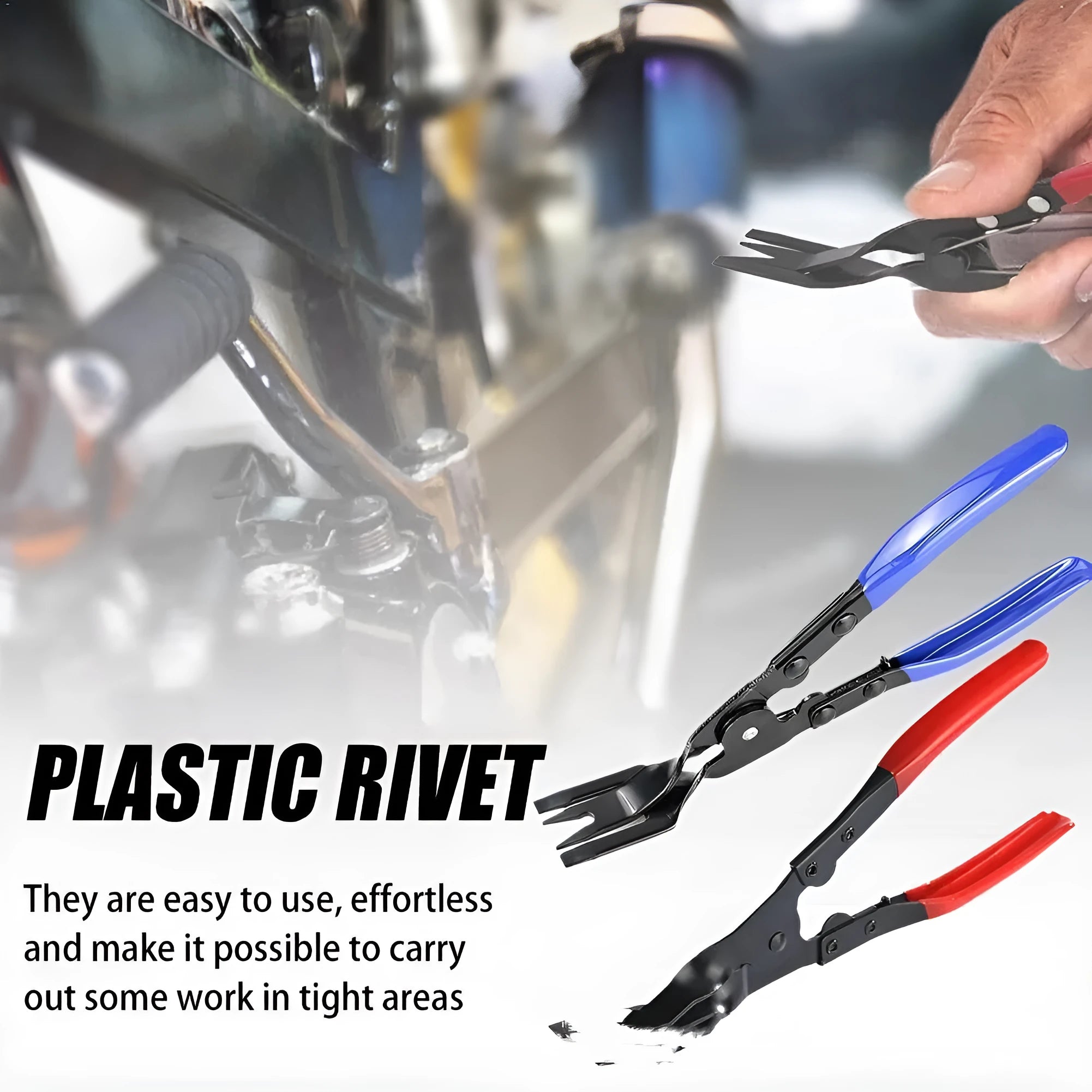 Blue 235mm car door panel removal pliers with forged steel construction
