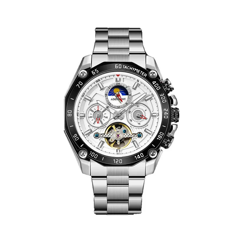 Men's automatic mechanical watch with a multi-functional dial in a choice of eight case and colour combinations.