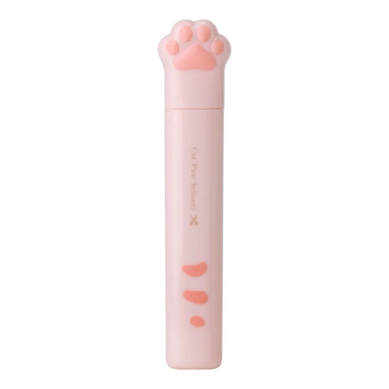 Cat paw design mini folding scissors in four colour options with stainless steel blades