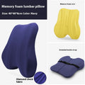 Grey lumbar support cushion for office chairs measuring 40cm wide with ergonomic design