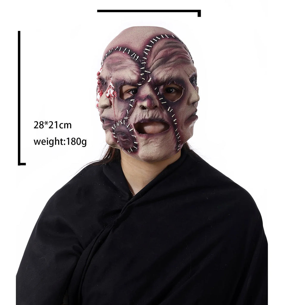 Latex three-sided grimace horror mask for Halloween costume parties