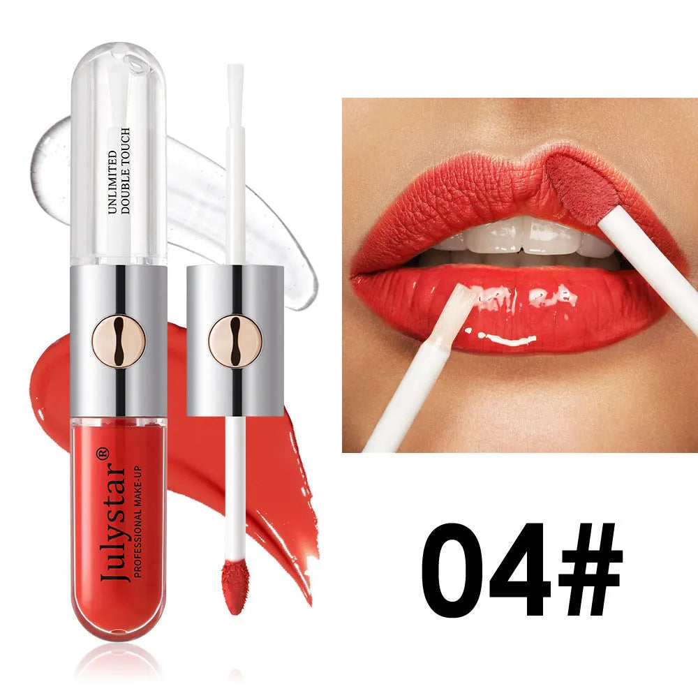 Women's lasting lip gloss tube in 6ml size showing available colour shades.