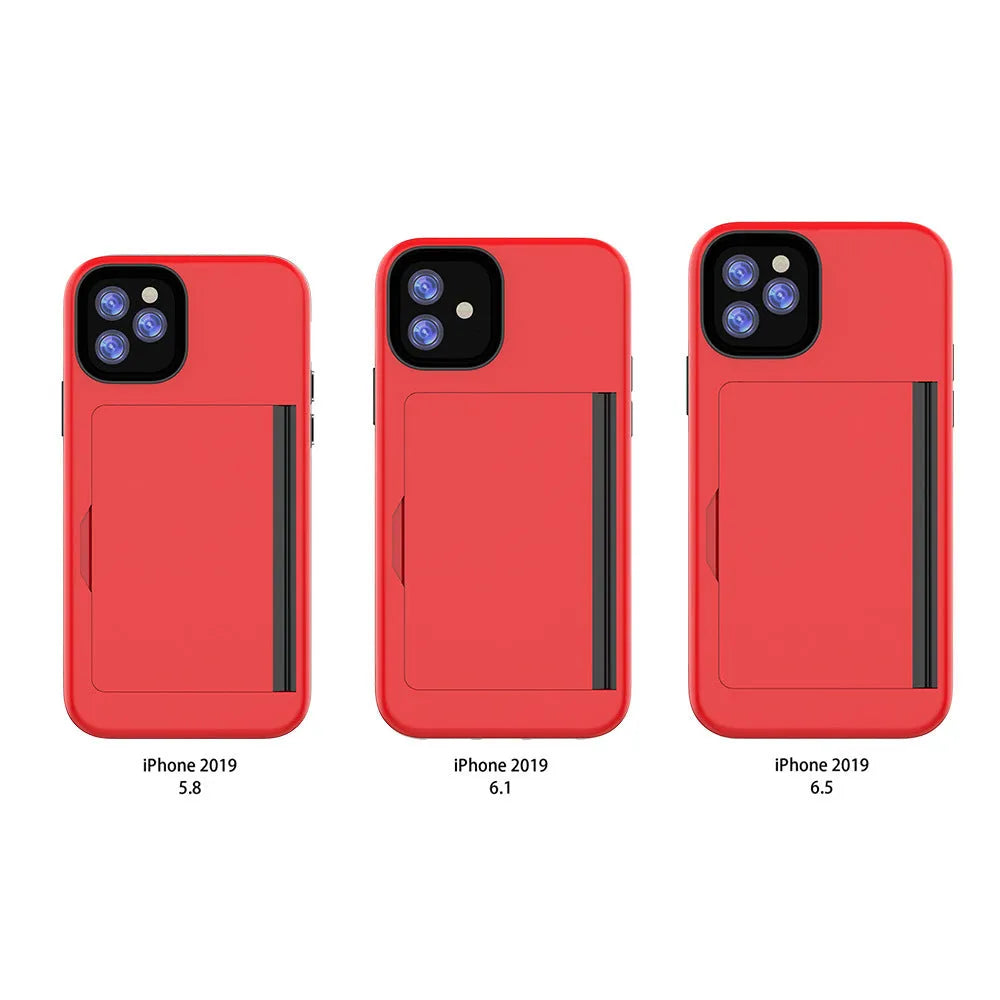 Slim black mobile phone shell for iPhone 11 Pro Max showing back cover design with TPU and PC materials.