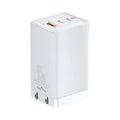 White 12V car charger with USB and Type-C ports for multi-device vehicle charging