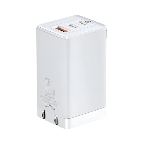 White 12V car charger with USB and Type-C ports for multi-device vehicle charging