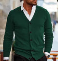 Men's slim-fit acrylic cardigan sweater coat in autumn colours with long sleeves