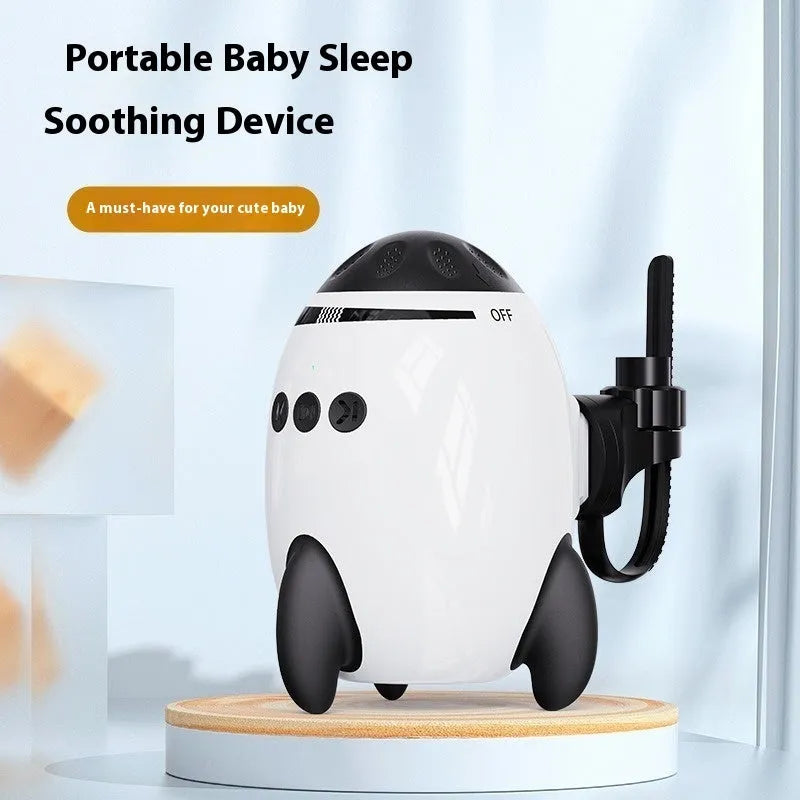 White ABS baby sleep comforter with shaking function and Bluetooth connectivity