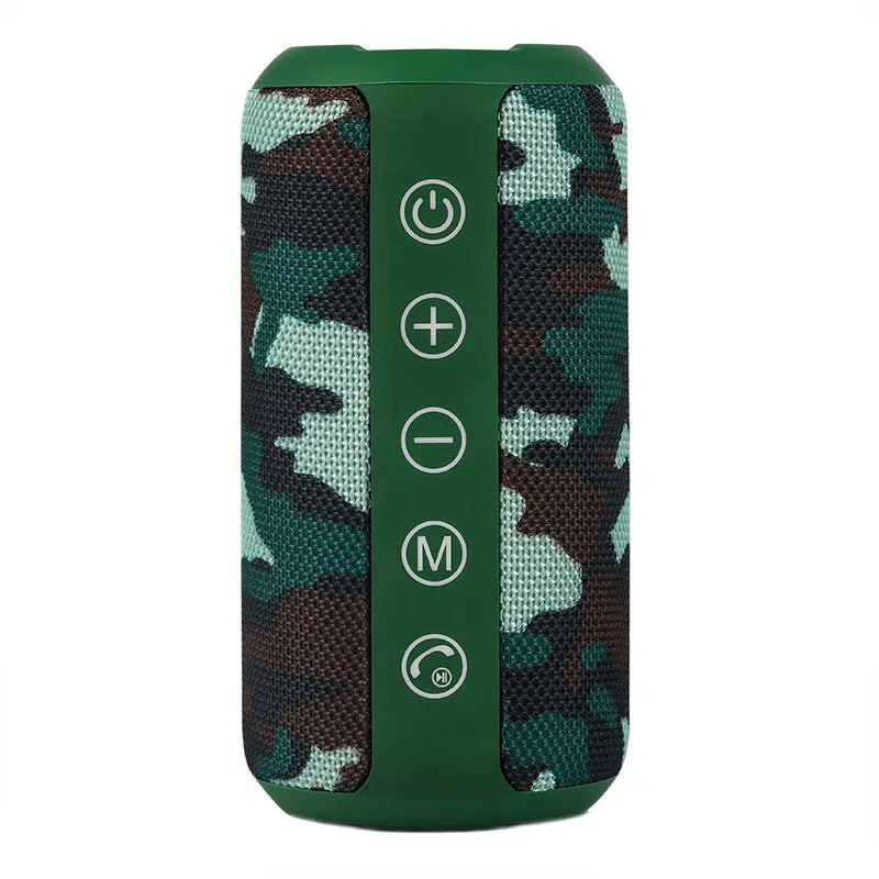 Outdoor waterproof Bluetooth speaker in black, camouflage, grey or red with 20m range