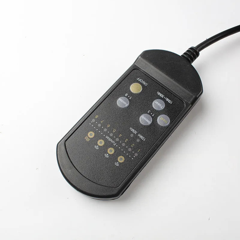 Black heating massage mat with infrared physiotherapy function and seat cushion