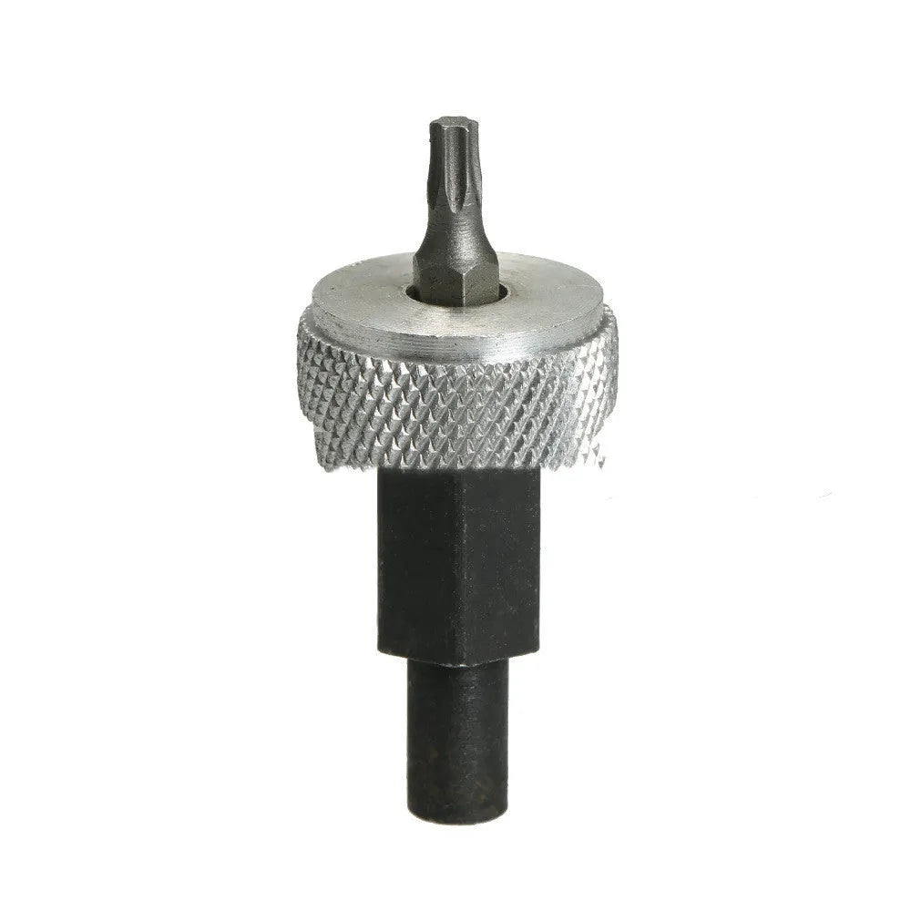Ignition module clamping wrench tool made of carbon steel with knurled aluminium knobs on the handle.