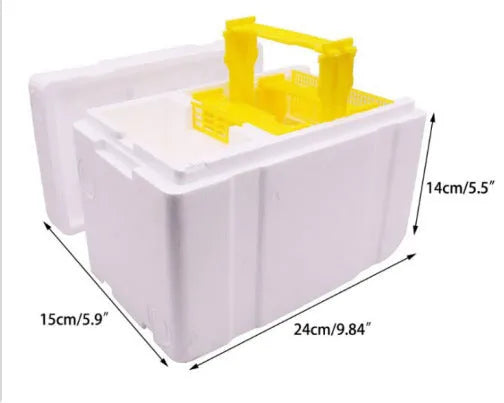 Three white EPS foam mini delivery boxes for beehive bee mating and breeding