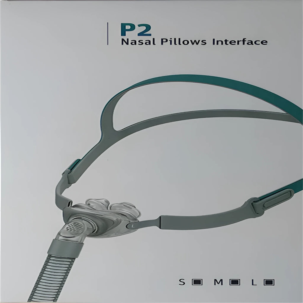 Ventilator nasal pillow mask with silicone cushion and adjustable headband for CPAP therapy