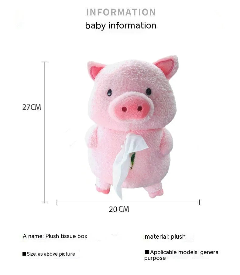 Soft plush cartoon lamb car tissue box holder for vehicle and home use.