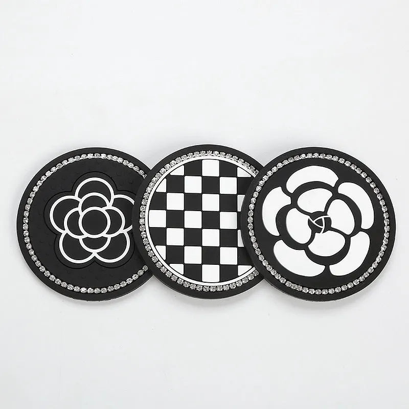 Universal car cup holder mat in PVC plastic with non-slip surface for drink protection